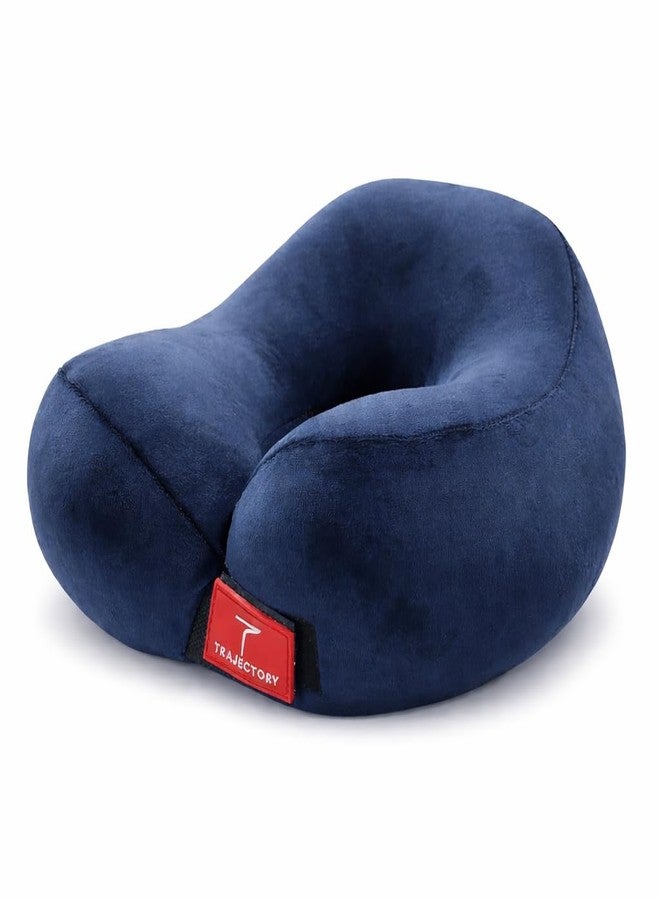 Trajectory Travel Neck Pillow for Travelling and Sleeping in Airplane Flight, Cab, Car, Train, Bus for Men and Women Blue (As seen on Shark Tank) - Image 1